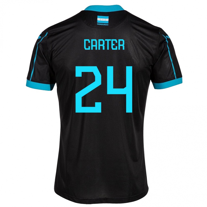 Niño Fútbol Camiseta Honduras Daniel Carter #24 Negro 2ª Equipación 24-26 México