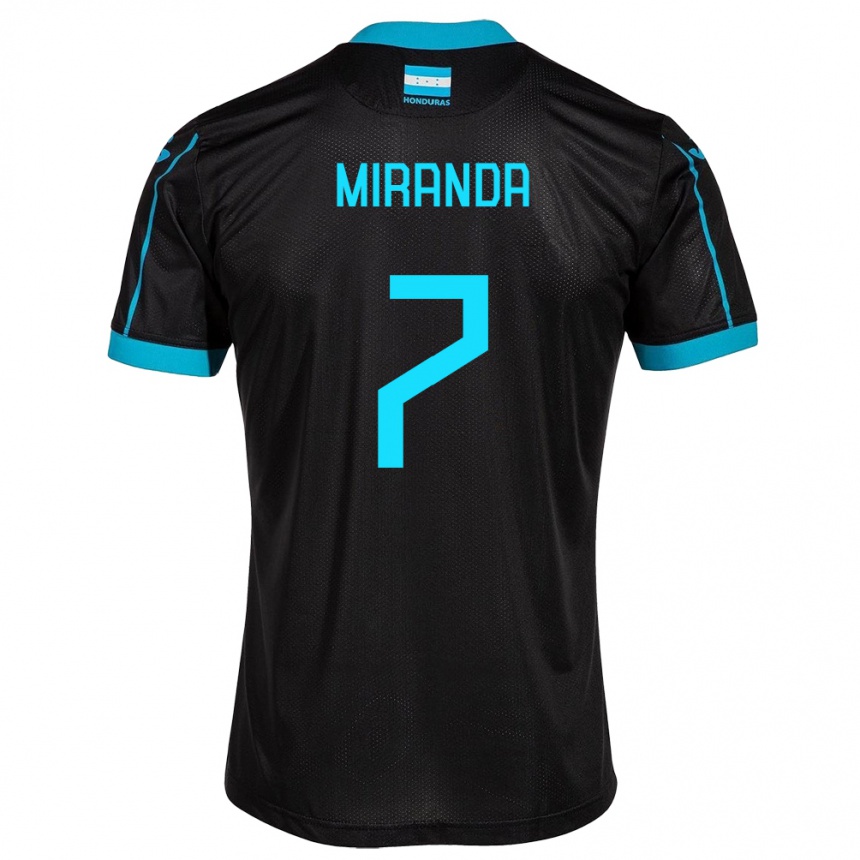 Niño Fútbol Camiseta Honduras Jeffry Miranda #7 Negro 2ª Equipación 24-26 México