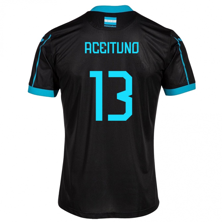 Niño Fútbol Camiseta Honduras Marco Aceituno #13 Negro 2ª Equipación 24-26 México