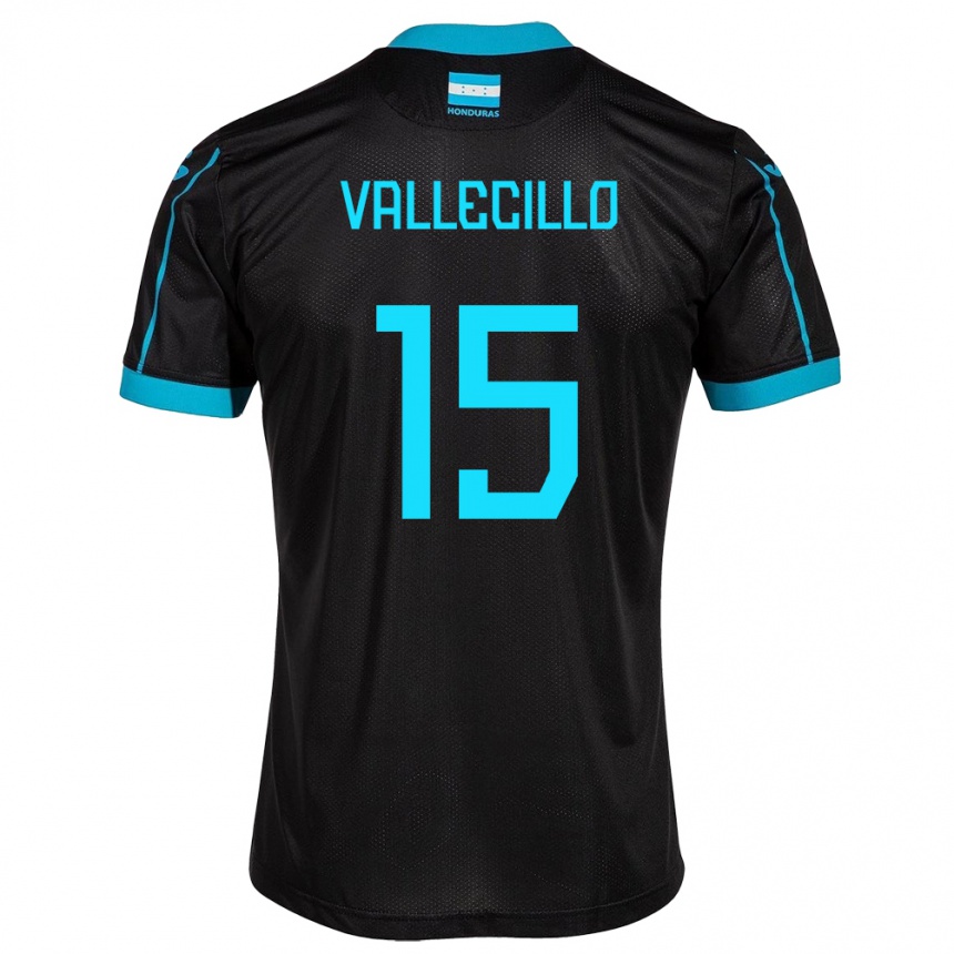 Niño Fútbol Camiseta Honduras Eric Vallecillo #15 Negro 2ª Equipación 24-26 México