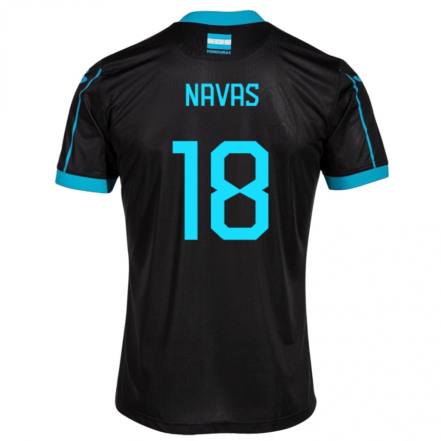 Niño Fútbol Camiseta Honduras Johan Navas #18 Negro 2ª Equipación 24-26 México