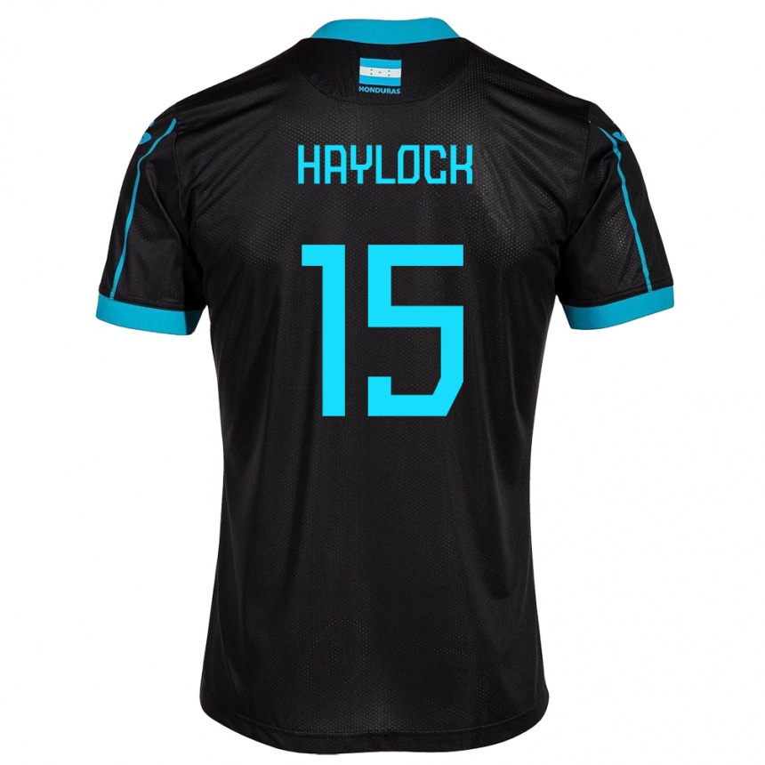 Niño Fútbol Camiseta Honduras Kendra Haylock #15 Negro 2ª Equipación 24-26 México