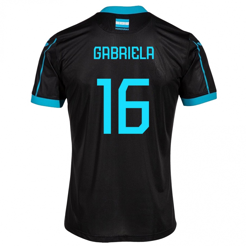 Niño Fútbol Camiseta Honduras Gabriela García #16 Negro 2ª Equipación 24-26 México