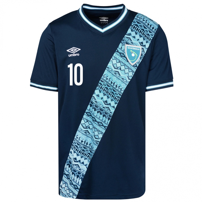 Niño Fútbol Camiseta Guatemala Axel De La Cruz #10 Azul 2ª Equipación 24-26 México