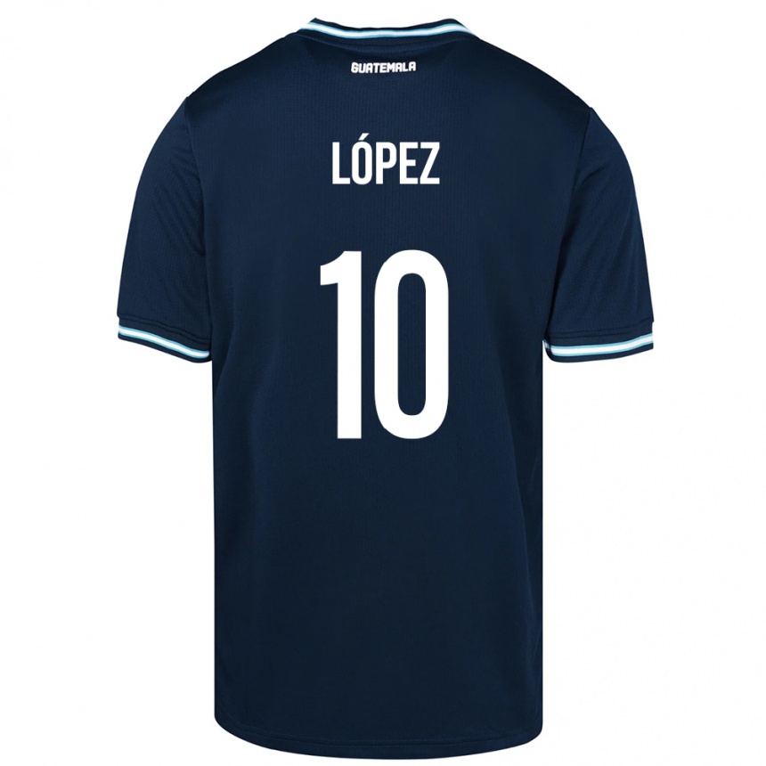 Niño Fútbol Camiseta Guatemala Antonio López #10 Azul 2ª Equipación 24-26 México