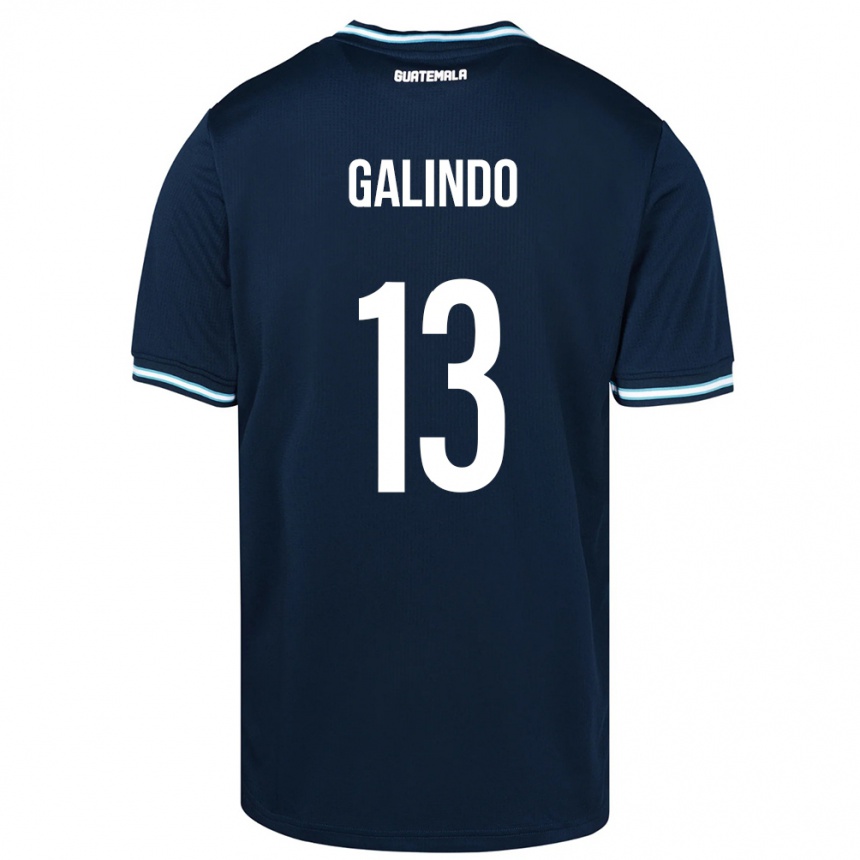 Niño Fútbol Camiseta Guatemala Alejandro Galindo #13 Azul 2ª Equipación 24-26 México