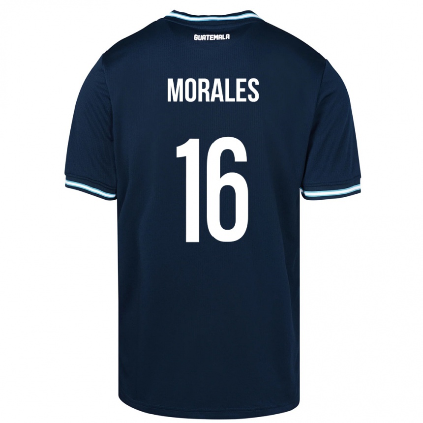 Niño Fútbol Camiseta Guatemala José Morales #16 Azul 2ª Equipación 24-26 México