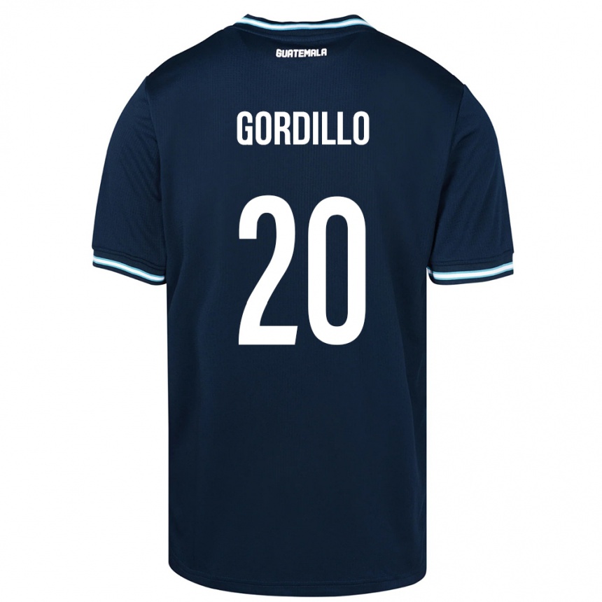 Niño Fútbol Camiseta Guatemala Gerardo Gordillo #20 Azul 2ª Equipación 24-26 México