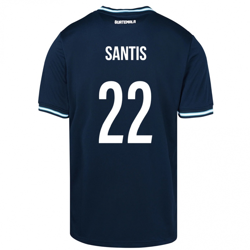 Niño Fútbol Camiseta Guatemala Diego Santis #22 Azul 2ª Equipación 24-26 México