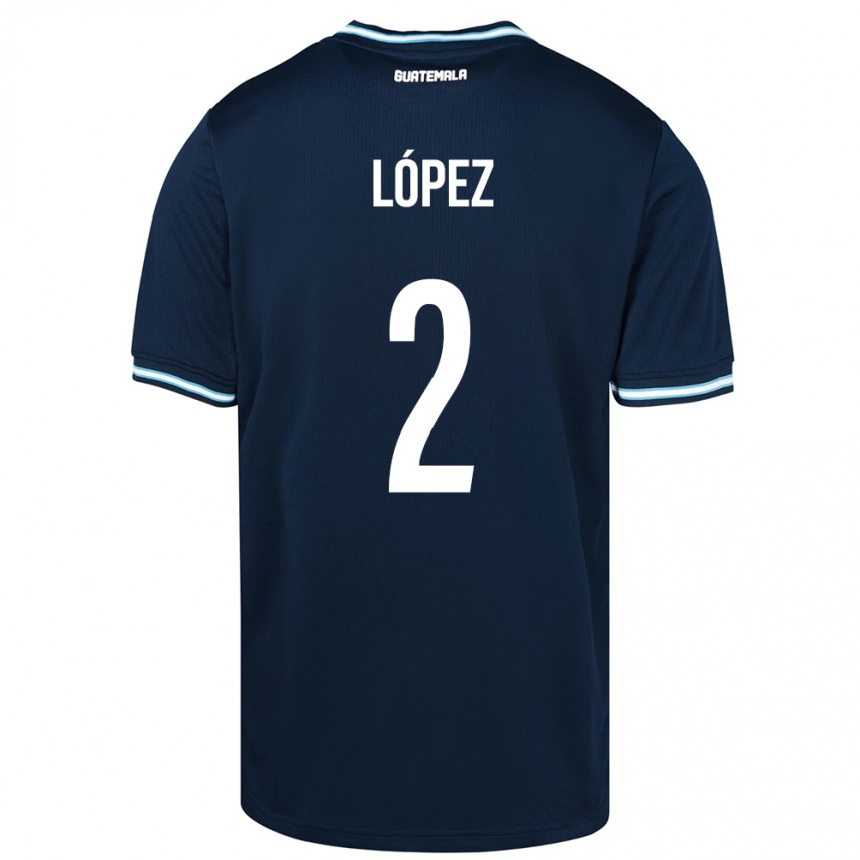 Niño Fútbol Camiseta Guatemala Francisco López #2 Azul 2ª Equipación 24-26 México