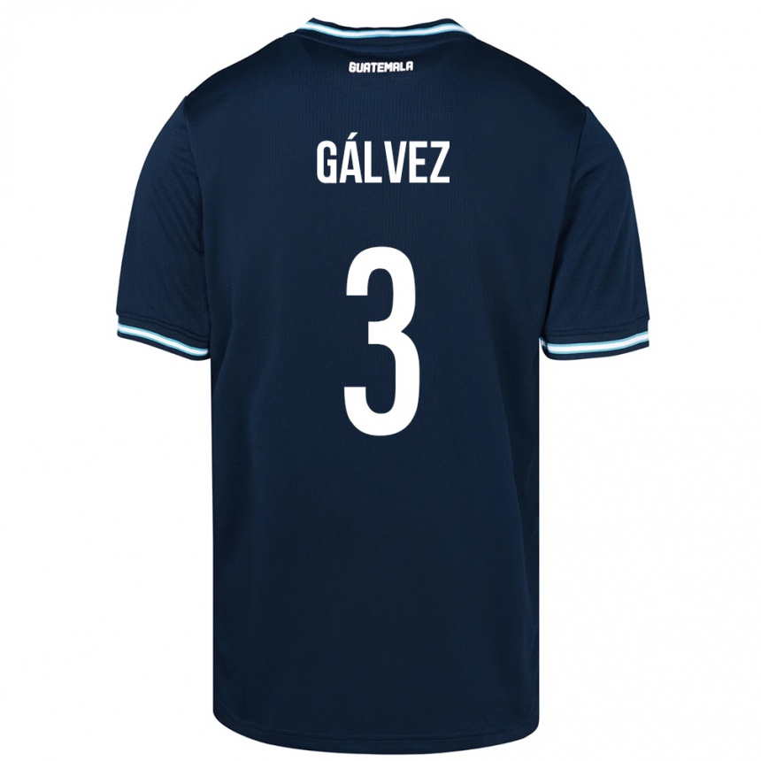 Niño Fútbol Camiseta Guatemala Fredy Gálvez #3 Azul 2ª Equipación 24-26 México