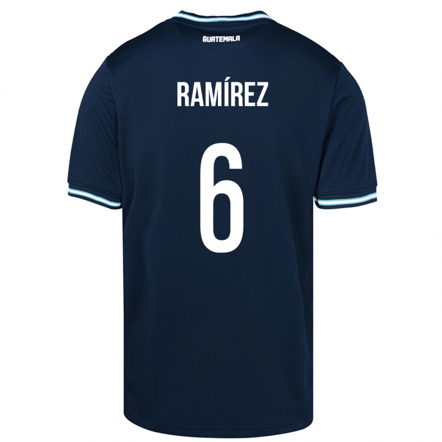 Niño Fútbol Camiseta Guatemala Kevin Ramírez #6 Azul 2ª Equipación 24-26 México