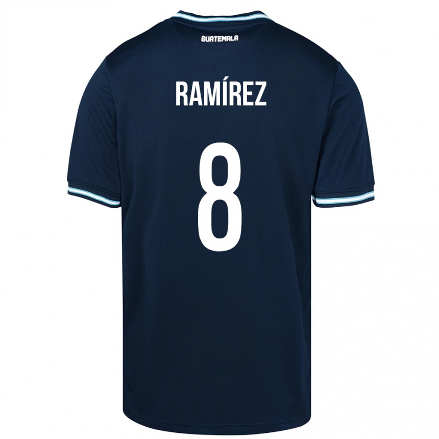 Niño Fútbol Camiseta Guatemala Dennis Ramírez #8 Azul 2ª Equipación 24-26 México