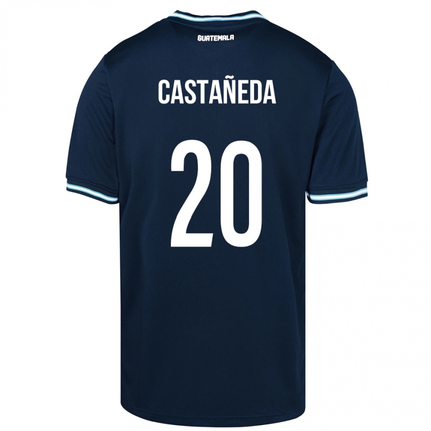 Niño Fútbol Camiseta Guatemala Brayam Castañeda #20 Azul 2ª Equipación 24-26 México