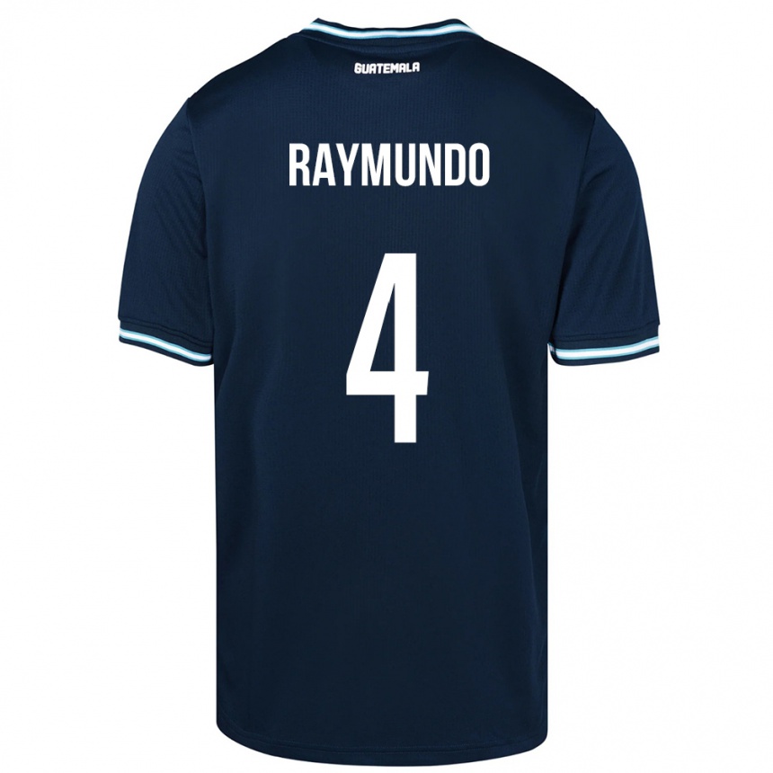 Niño Fútbol Camiseta Guatemala Cristopher Raymundo #4 Azul 2ª Equipación 24-26 México