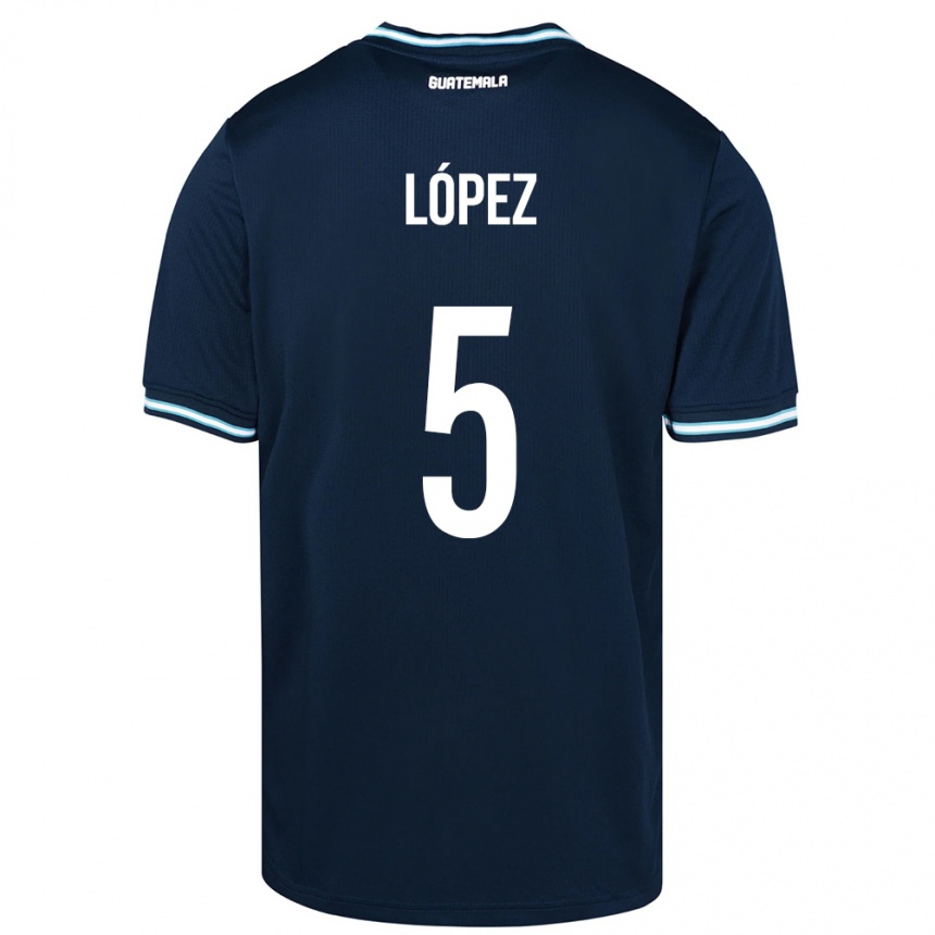 Niño Fútbol Camiseta Guatemala Jeffery López #5 Azul 2ª Equipación 24-26 México