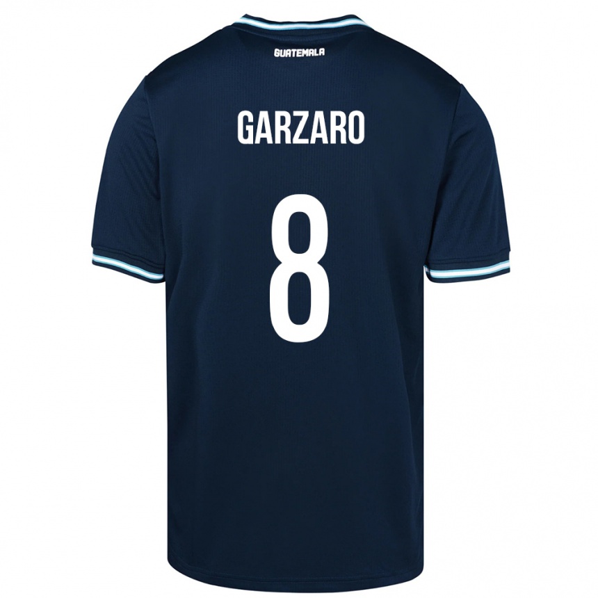 Niño Fútbol Camiseta Guatemala Santiago Garzaro #8 Azul 2ª Equipación 24-26 México