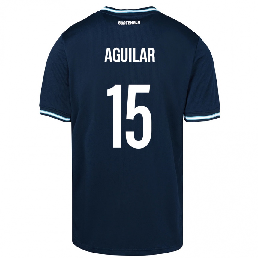 Niño Fútbol Camiseta Guatemala Carlos Aguilar #15 Azul 2ª Equipación 24-26 México