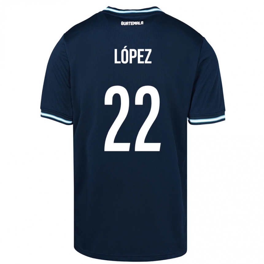 Niño Fútbol Camiseta Guatemala Whitney López #22 Azul 2ª Equipación 24-26 México