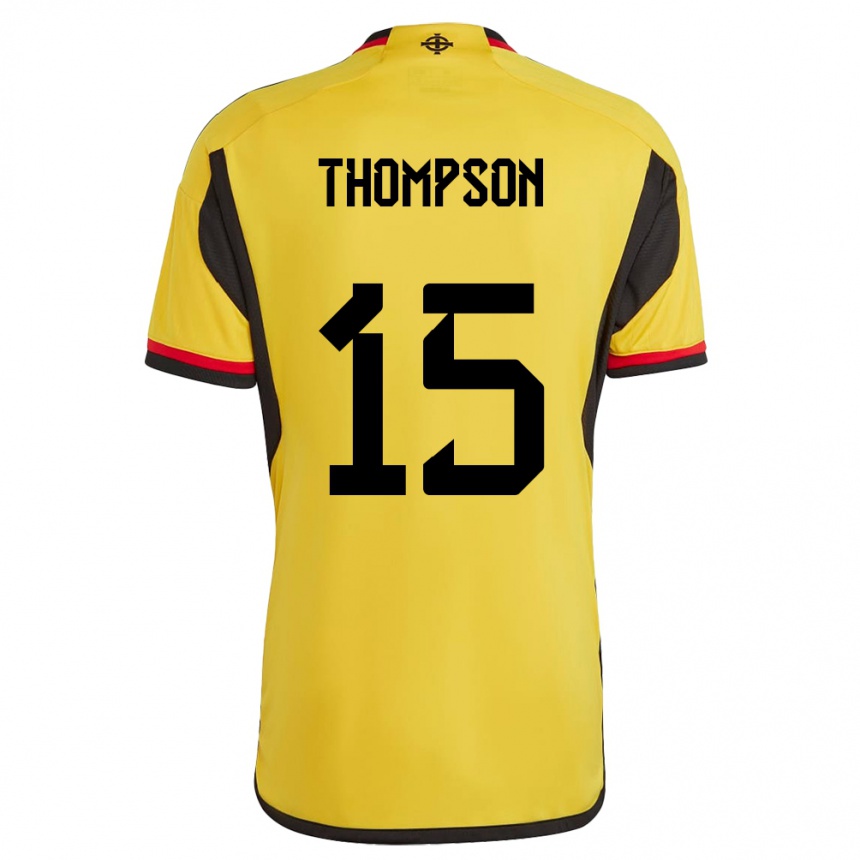 Niño Fútbol Camiseta Irlanda Del Norte Jordan Thompson #15 Blanco 2ª Equipación 24-26 México