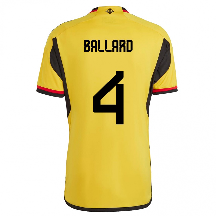 Niño Fútbol Camiseta Irlanda Del Norte Daniel Ballard #4 Blanco 2ª Equipación 24-26 México