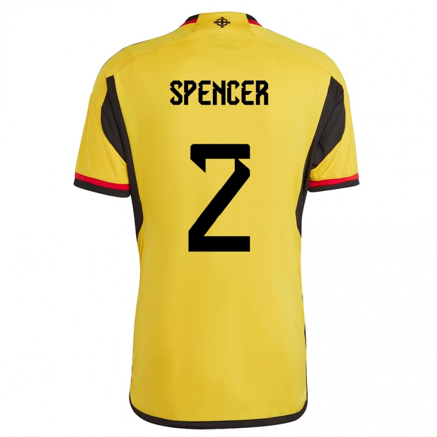 Niño Fútbol Camiseta Irlanda Del Norte Brodie Spencer #2 Blanco 2ª Equipación 24-26 México