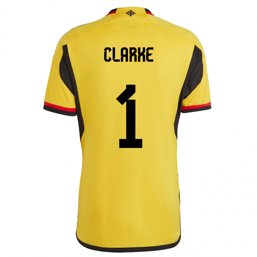 Niño Fútbol Camiseta Irlanda Del Norte Josh Clarke #1 Blanco 2ª Equipación 24-26 México