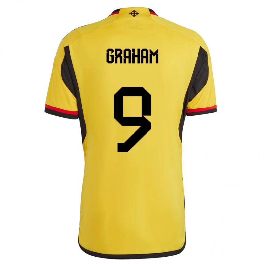 Niño Fútbol Camiseta Irlanda Del Norte Braiden Graham #9 Blanco 2ª Equipación 24-26 México