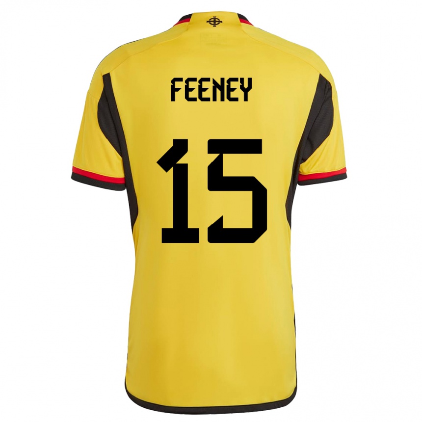 Niño Fútbol Camiseta Irlanda Del Norte George Feeney #15 Blanco 2ª Equipación 24-26 México