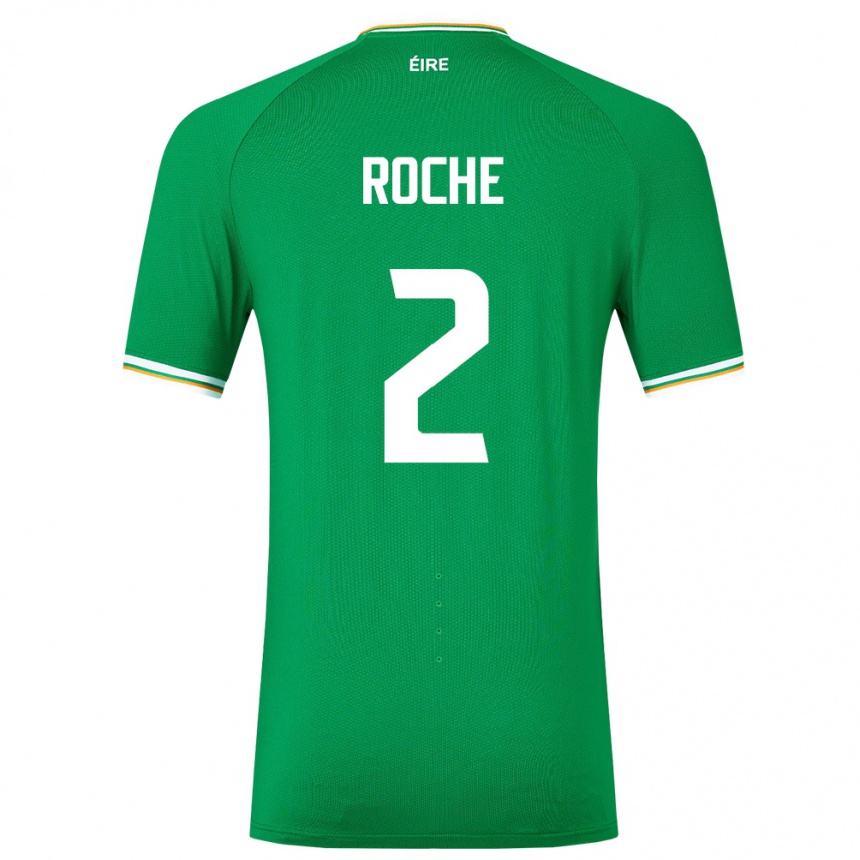 Hombre Fútbol Camiseta Irlanda James Roche #2 Verde 1ª Equipación 24-26 México