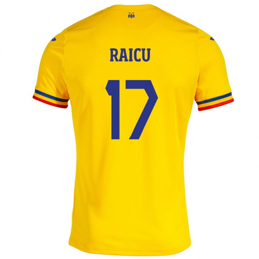 Hombre Fútbol Camiseta Rumania Alin Raicu #17 Amarillo 1ª Equipación 24-26 México