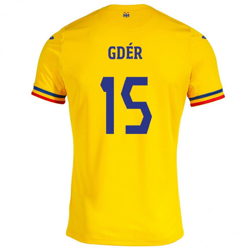 Hombre Fútbol Camiseta Rumania Brigitta Gődér #15 Amarillo 1ª Equipación 24-26 México