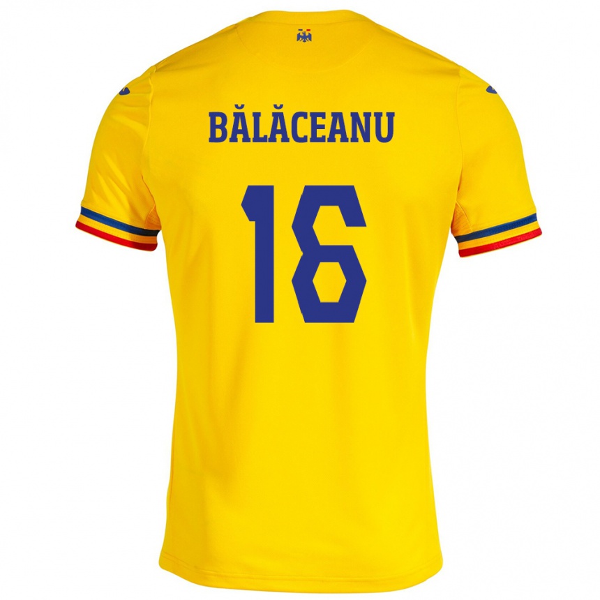 Hombre Fútbol Camiseta Rumania Ioana Bălăceanu #16 Amarillo 1ª Equipación 24-26 México