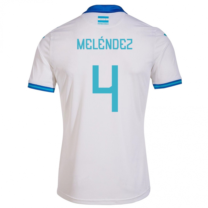 Hombre Fútbol Camiseta Honduras Carlos Meléndez #4 Blanco 1ª Equipación 24-26 México