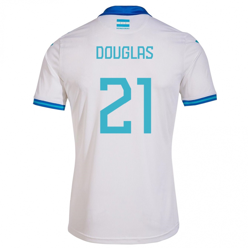 Hombre Fútbol Camiseta Honduras Douglas Martínez #21 Blanco 1ª Equipación 24-26 México