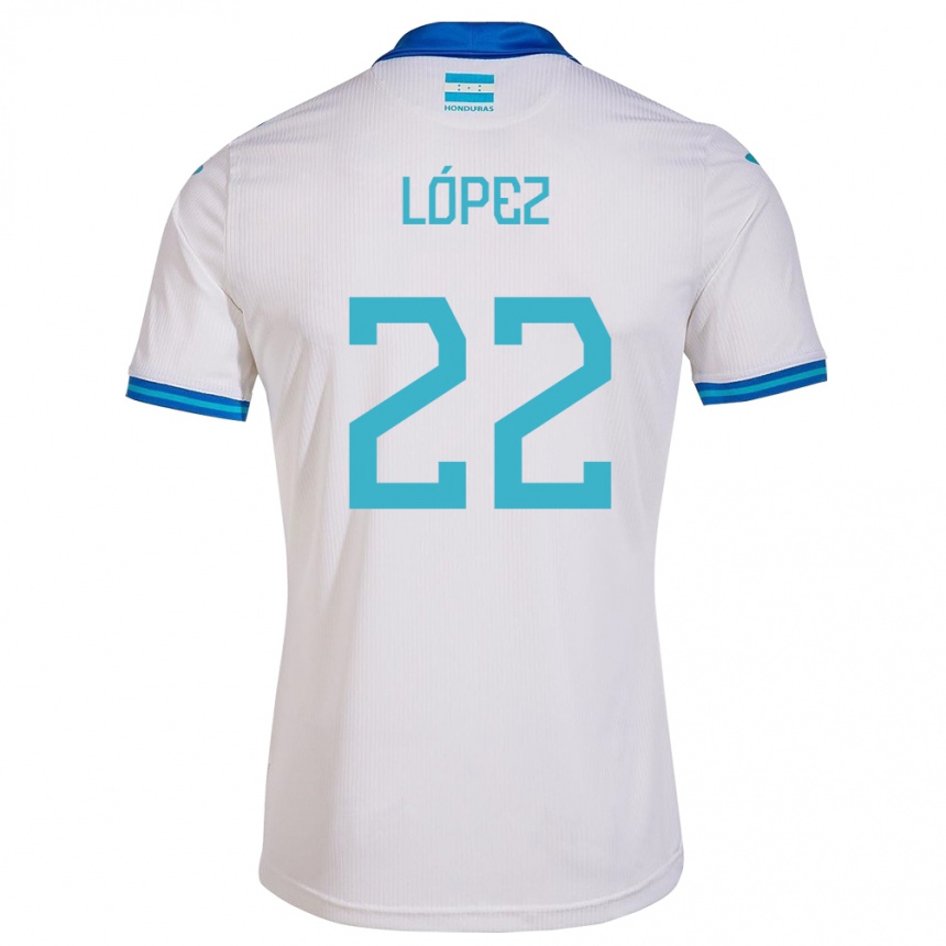 Hombre Fútbol Camiseta Honduras Luis López #22 Blanco 1ª Equipación 24-26 México