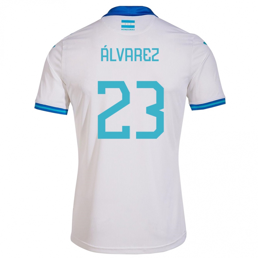 Hombre Fútbol Camiseta Honduras Jorge Álvarez #23 Blanco 1ª Equipación 24-26 México