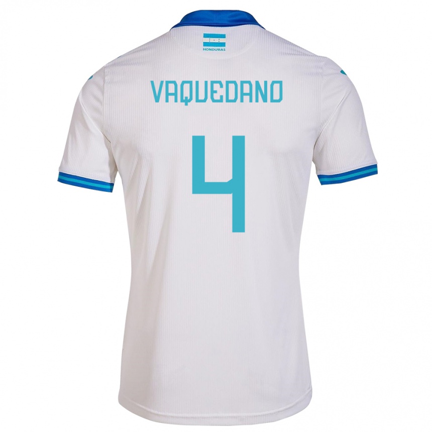 Hombre Fútbol Camiseta Honduras Brayan Vaquedano #4 Blanco 1ª Equipación 24-26 México