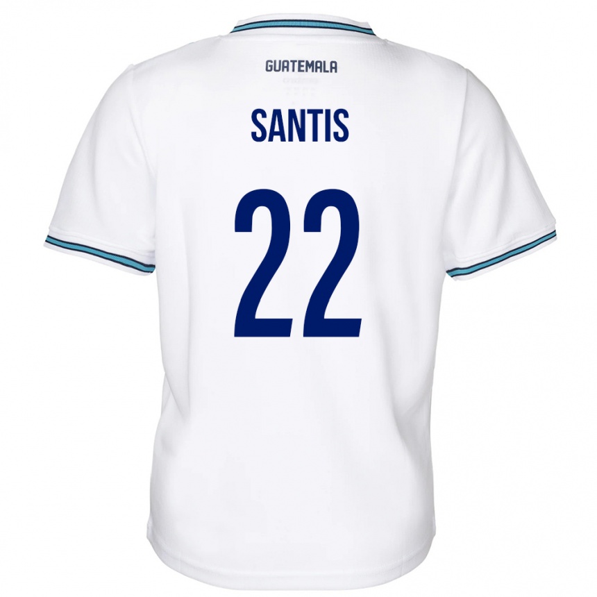 Hombre Fútbol Camiseta Guatemala Diego Santis #22 Blanco 1ª Equipación 24-26 México