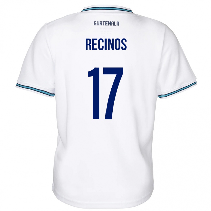 Hombre Fútbol Camiseta Guatemala Antony Recinos #17 Blanco 1ª Equipación 24-26 México