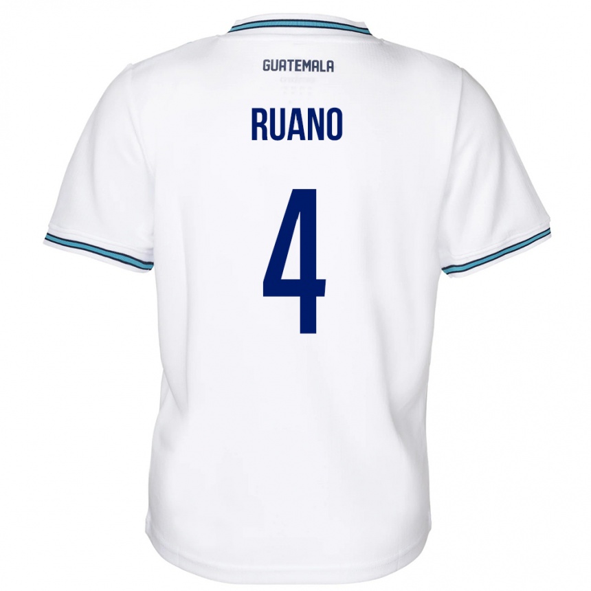 Hombre Fútbol Camiseta Guatemala Michelle Ruano #4 Blanco 1ª Equipación 24-26 México