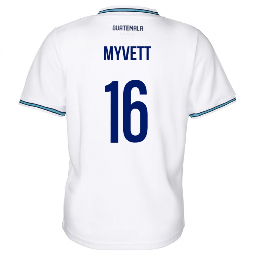 Hombre Fútbol Camiseta Guatemala Jemery Myvett #16 Blanco 1ª Equipación 24-26 México