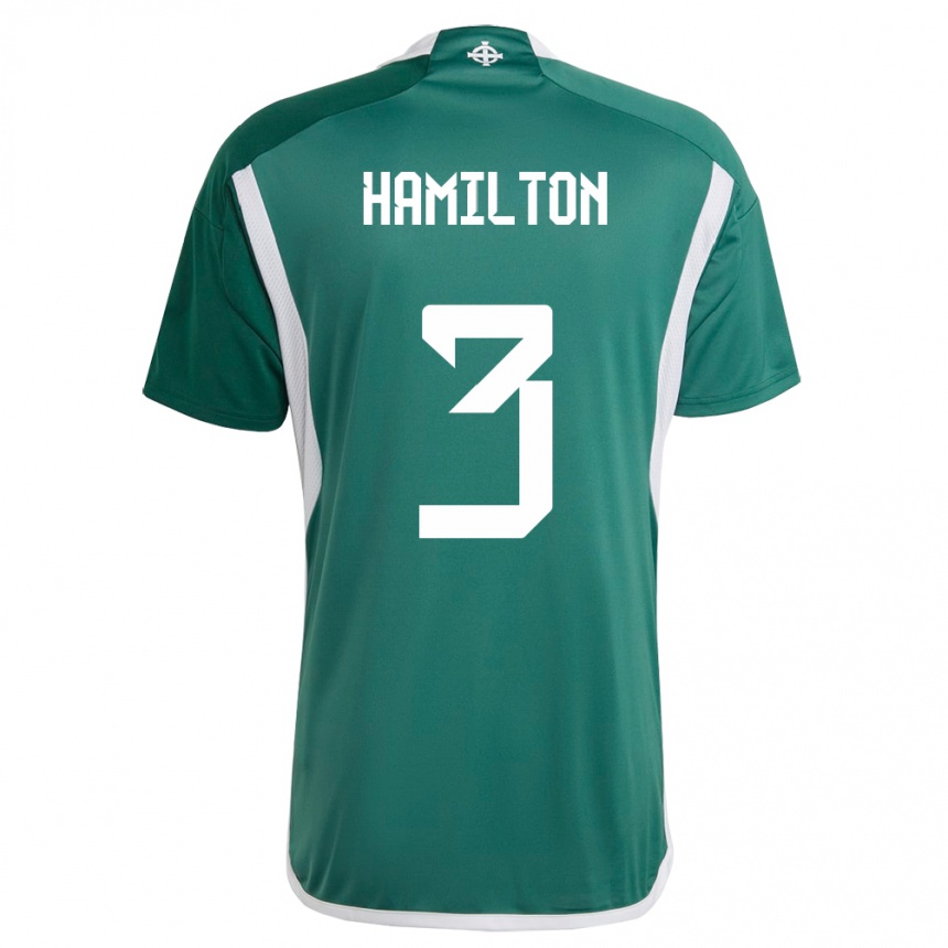 Hombre Fútbol Camiseta Irlanda Del Norte Brendan Hamilton #3 Verde 1ª Equipación 24-26 México