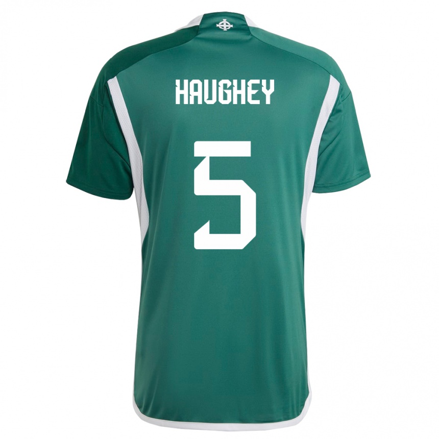 Hombre Fútbol Camiseta Irlanda Del Norte Conor Haughey #5 Verde 1ª Equipación 24-26 México