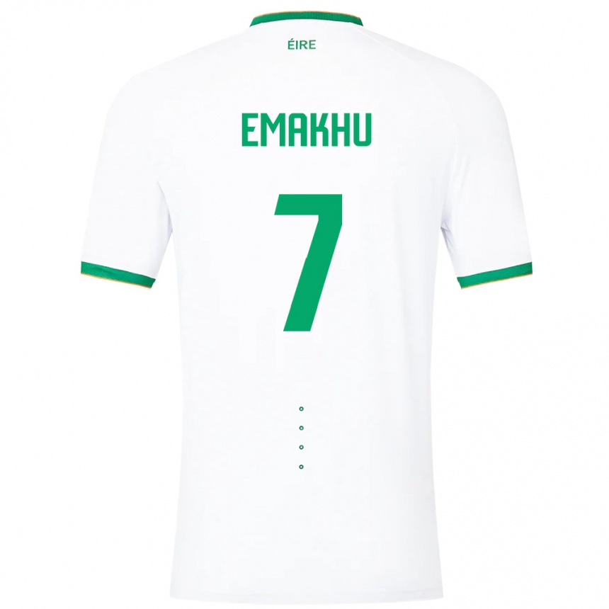 Hombre Fútbol Camiseta Irlanda Aidomo Emakhu #7 Blanco 2ª Equipación 24-26 México