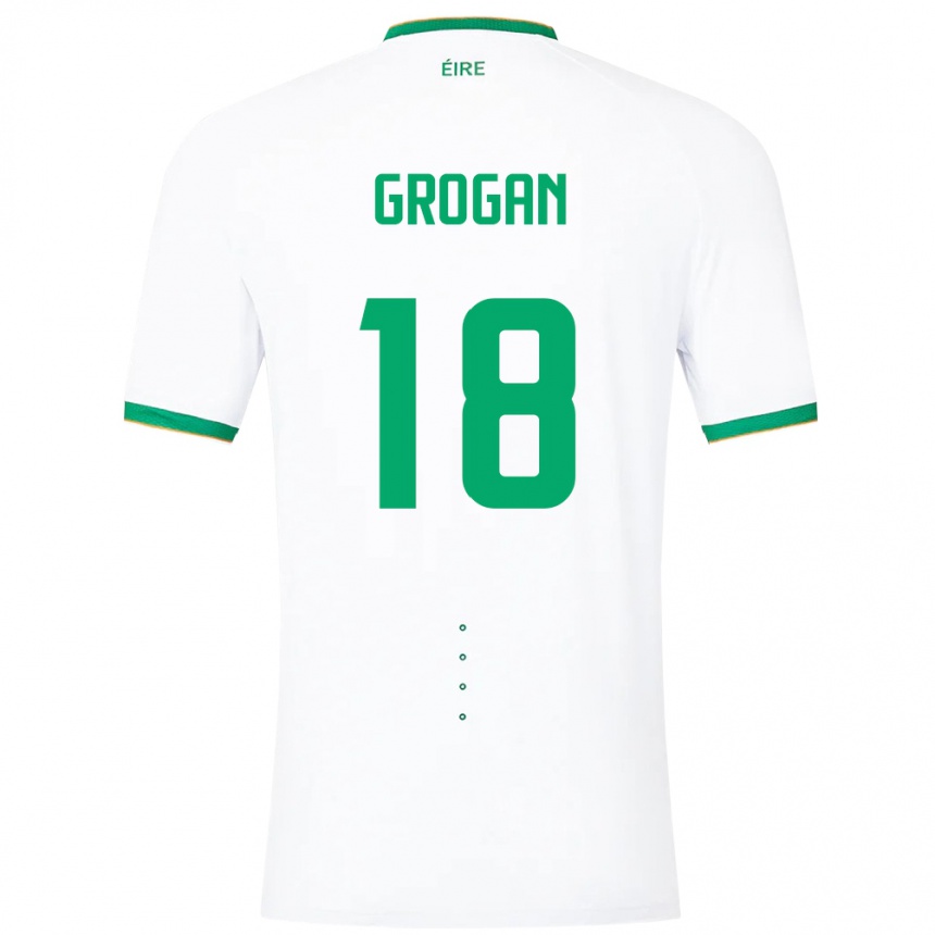 Hombre Fútbol Camiseta Irlanda Christy Grogan #18 Blanco 2ª Equipación 24-26 México