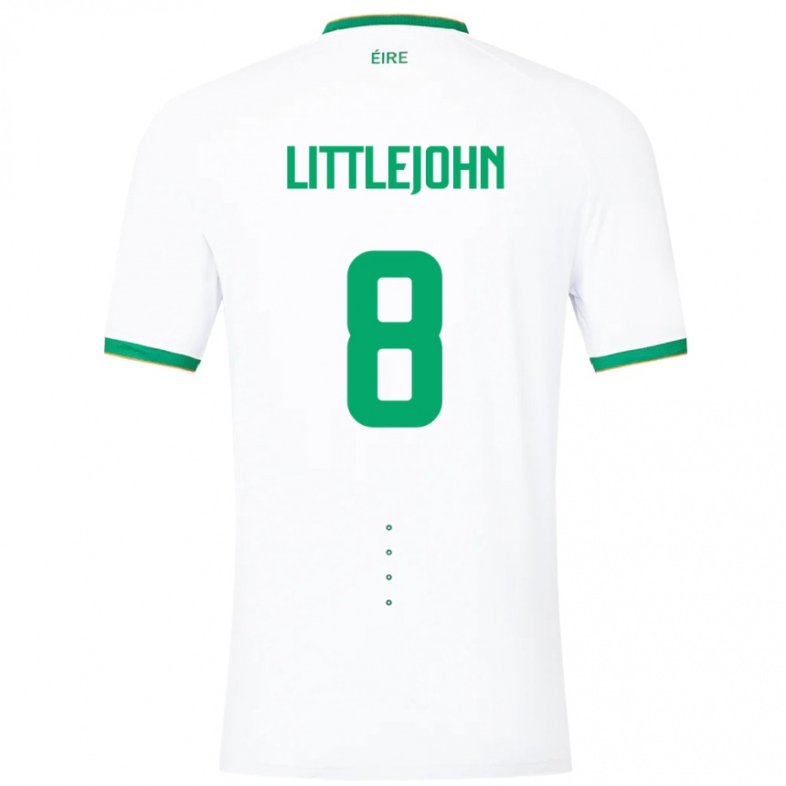 Hombre Fútbol Camiseta Irlanda Ruesha Littlejohn #8 Blanco 2ª Equipación 24-26 México