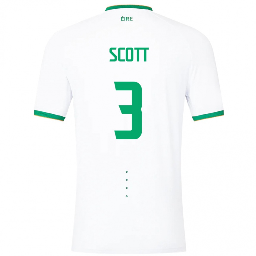 Hombre Fútbol Camiseta Irlanda Harriet Scott #3 Blanco 2ª Equipación 24-26 México