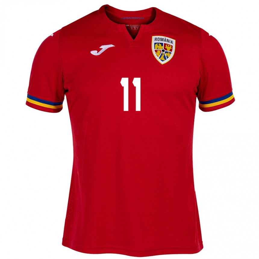 Hombre Fútbol Camiseta Rumania Nicuşor Bancu #11 Rojo 2ª Equipación 24-26 México