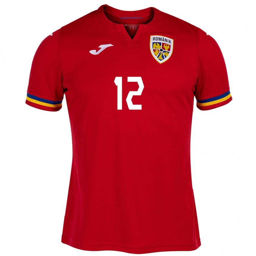 Hombre Fútbol Camiseta Rumania Otto Hindrich #12 Rojo 2ª Equipación 24-26 México